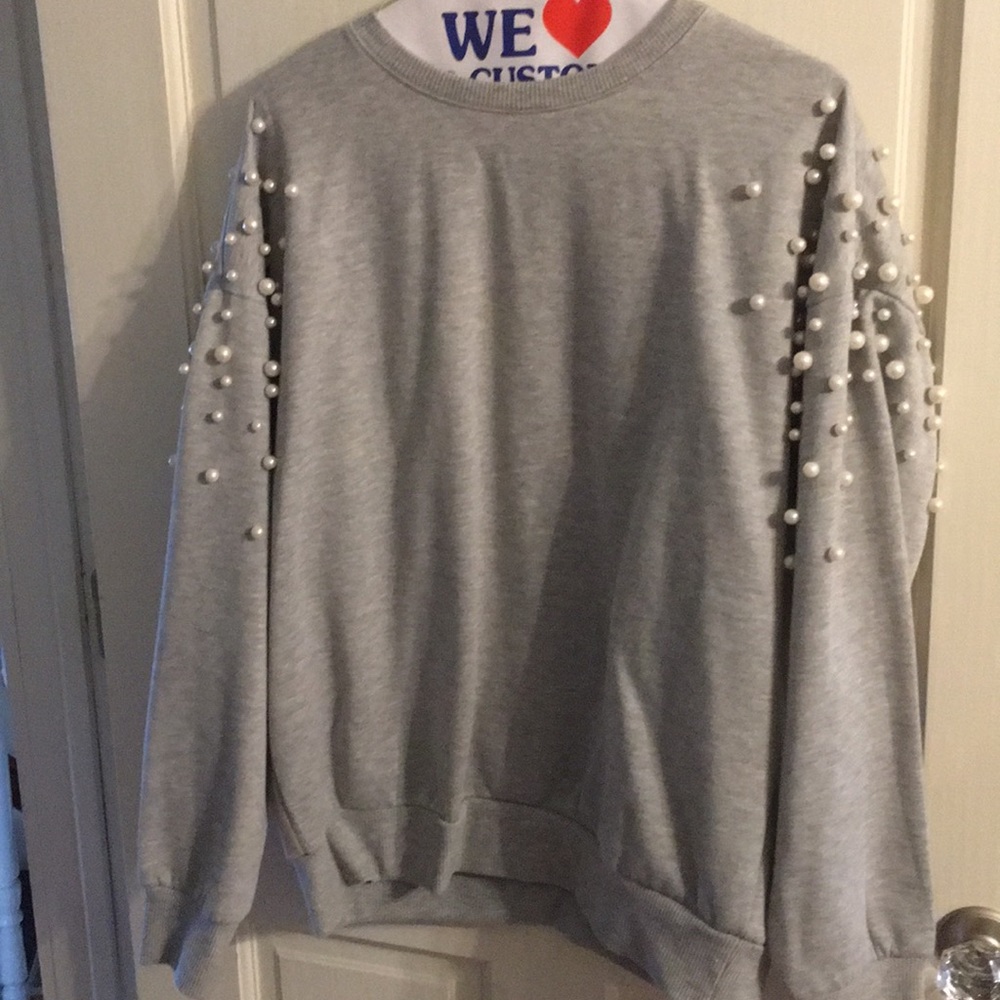 Zara pearled studded sweatshirt
